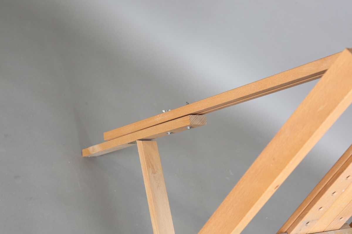 A modern beech artist's easel, height 180cm. Provenance: collection of notable Arundel based - Image 6 of 9