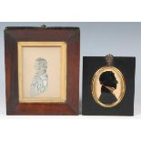 A 19th century British School cut paper profile portrait silhouette of a gentleman wearing a