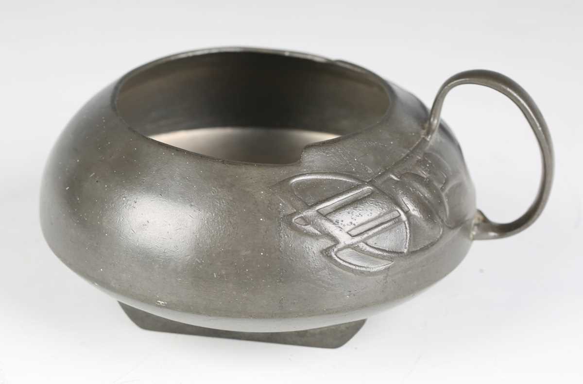 A Liberty & Co 'Tudric' pewter teapot and matching sugar bowl, model number '0231', designed by - Image 11 of 29