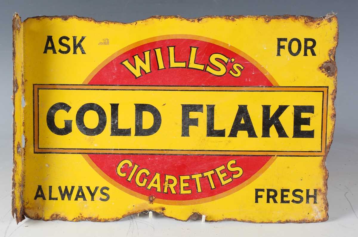 A Wills's Gold Flake Cigarettes double-sided enamelled advertising sign, 30cm x 46cm, together - Image 9 of 11