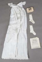 A fine 19th century Ayrshire embroidered muslin and lacework christening gown, finely worked with