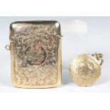 An Edwardian 9ct gold vesta case with foliate engraved decoration, Birmingham 1908, weight 17g,