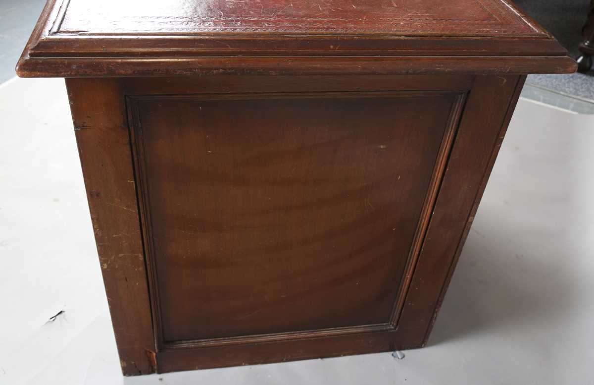 A late Victorian stained walnut folio or map chest, possibly used onboard ship, the removable top - Image 4 of 11