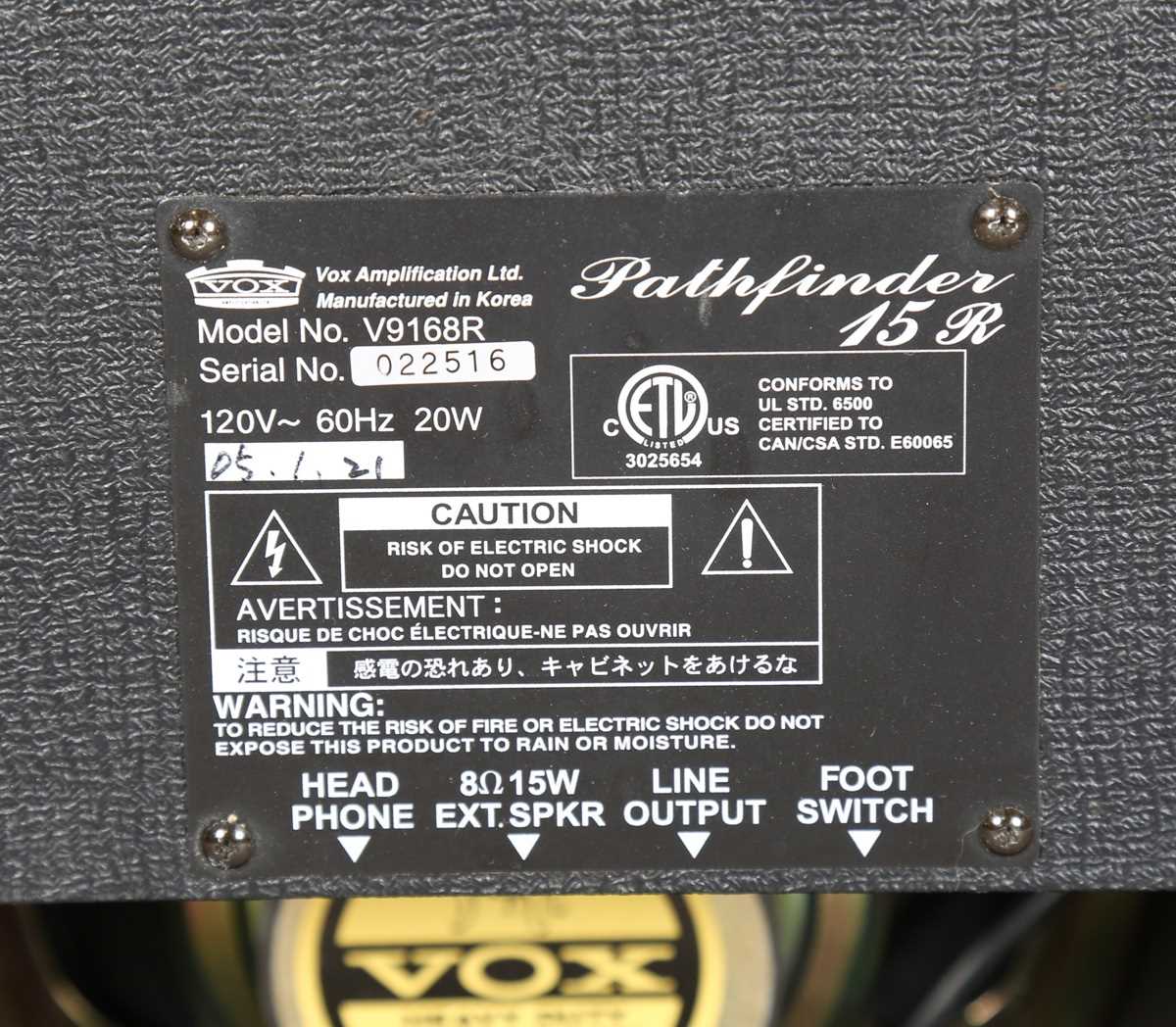 A Vox Pathfinder 15R amplifier, width 40cm. - Image 7 of 9