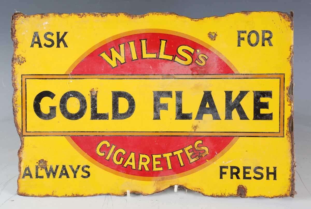 A Wills's Gold Flake Cigarettes double-sided enamelled advertising sign, 30cm x 46cm, together - Image 10 of 11