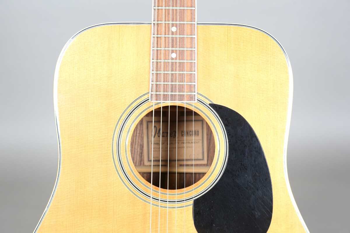 A 1970s Ibanez Concord 696 six-string dreadnought acoustic guitar, with gig bag and stand. - Image 5 of 19