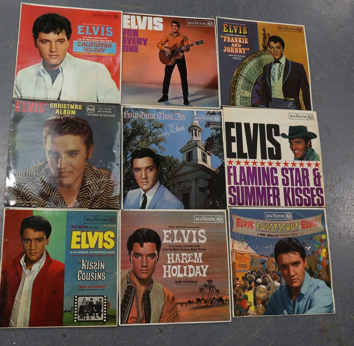 A collection of fifty-two LP records, including seventeen albums by Elvis Presley, all 1960s mono