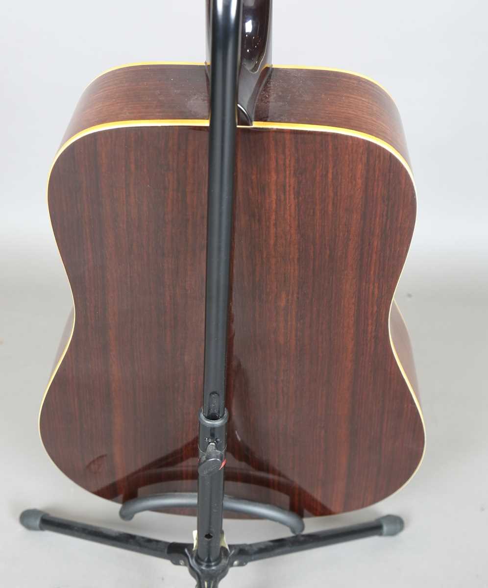 A 1970s Ibanez Concord 696 six-string dreadnought acoustic guitar, with gig bag and stand. - Image 14 of 19