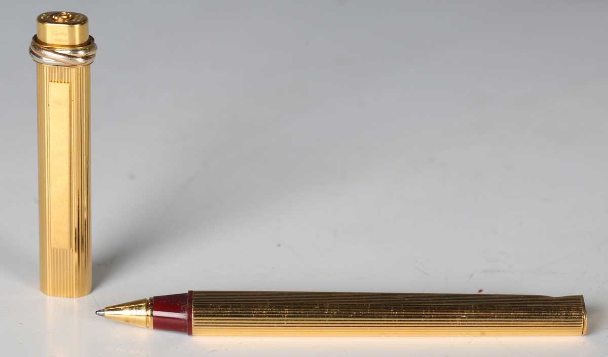 A Must de Cartier gold plated ballpoint pen, cased, together with a Waterman gold plated pen and - Image 2 of 12