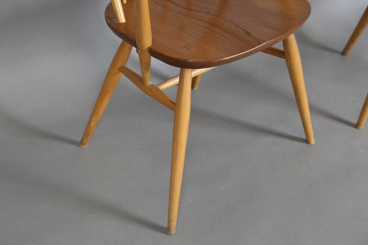 A pair of Ercol stick and hoop back Windsor armchairs, height 96cm, width 62cm. - Image 4 of 8
