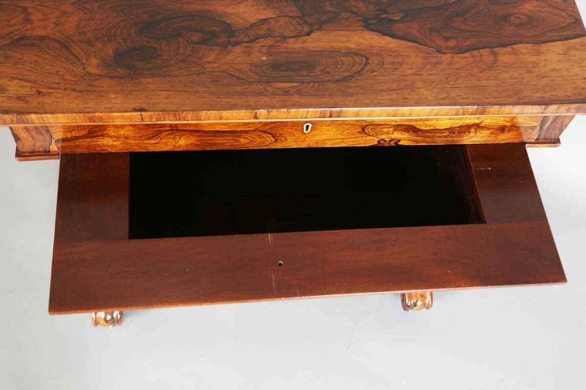 A Regency rosewood work table, in the manner of Gillows of Lancaster, fitted with a drawer and - Image 5 of 9