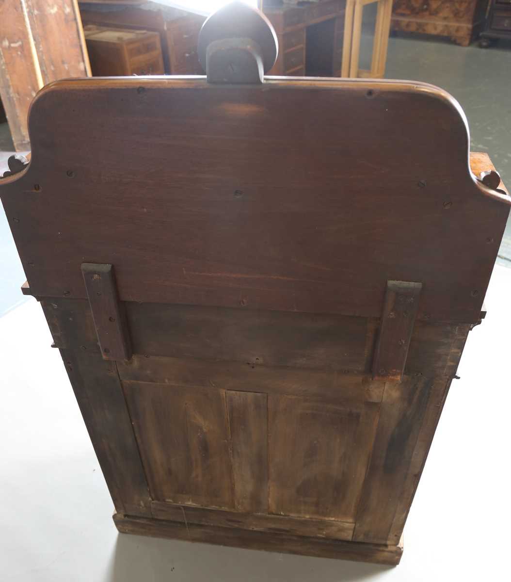 A Victorian burr walnut chiffonier, the shelf back above a drawer and a pair of mirrored doors, on a - Image 8 of 9