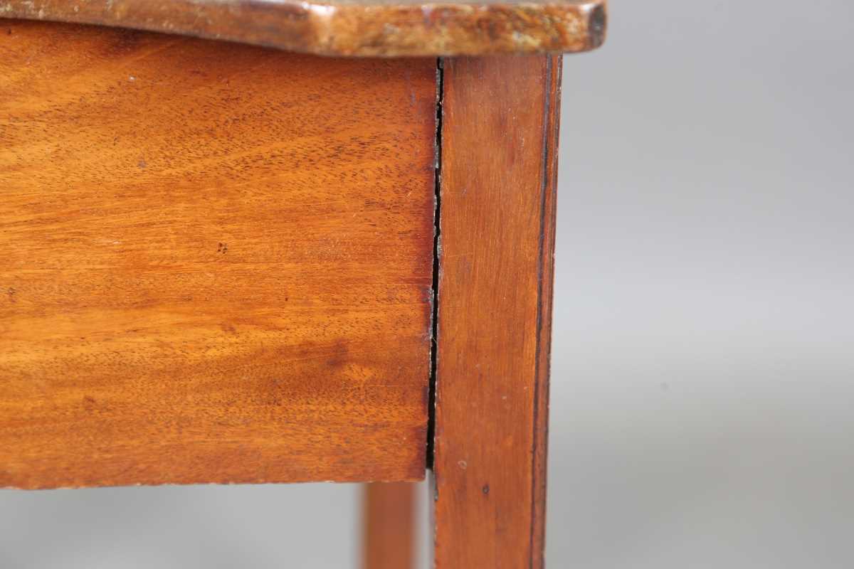 A George III mahogany side table, the later shaped top above two oak-lined drawers, height 71cm, - Image 9 of 9