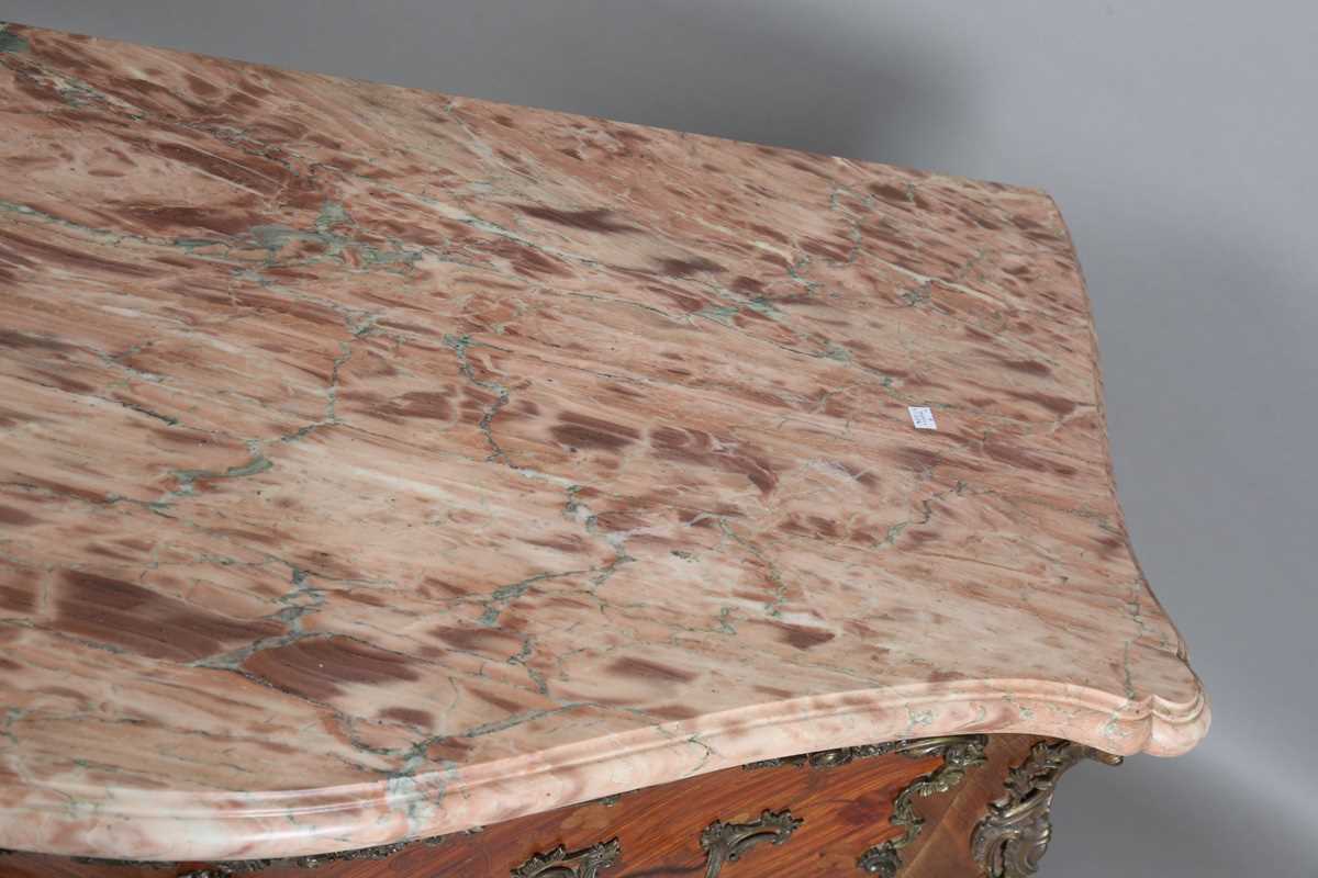 A 20th century French Louis XV style kingwood and floral marquetry two-drawer commode with a - Image 3 of 13