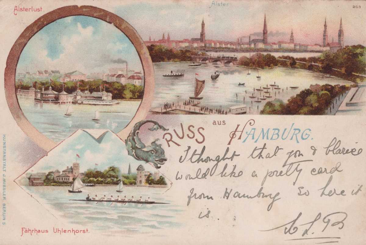 A group of 10 ‘Gruss Aus…’ postcards including Arnhem postally used 15/7/1898, Hamburg postally used - Image 11 of 20