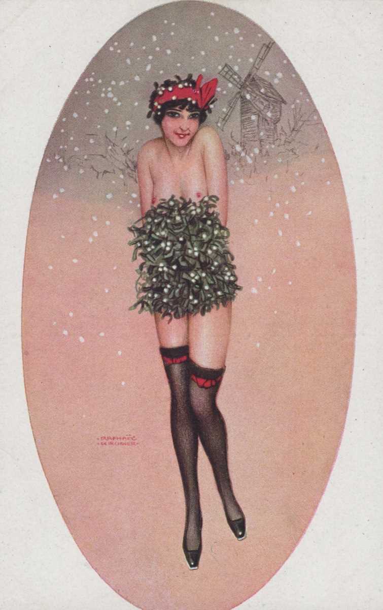 A collection of eight colour postcards by Raphael Kirchner of glamour or risqué interest. - Image 4 of 8