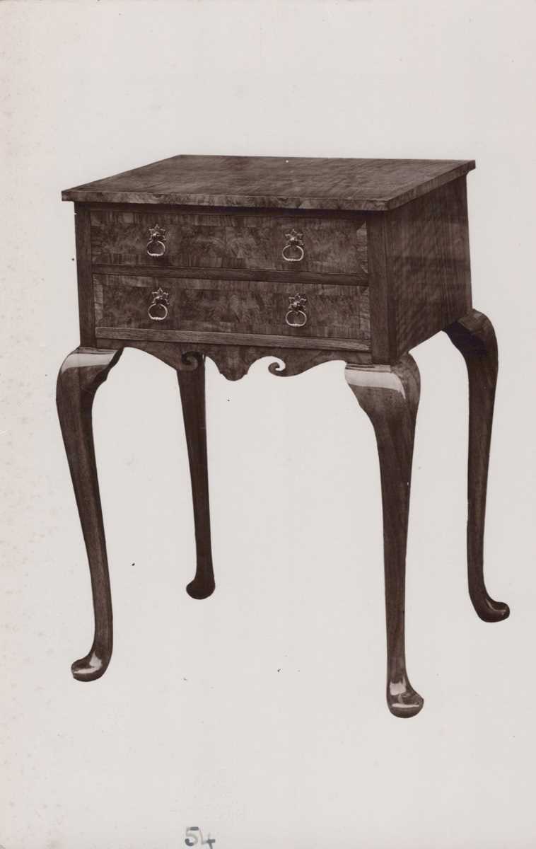 PHOTOGRAPHS. A collection of ten postcards and approximately 145 photographs of furniture, circa - Image 8 of 13