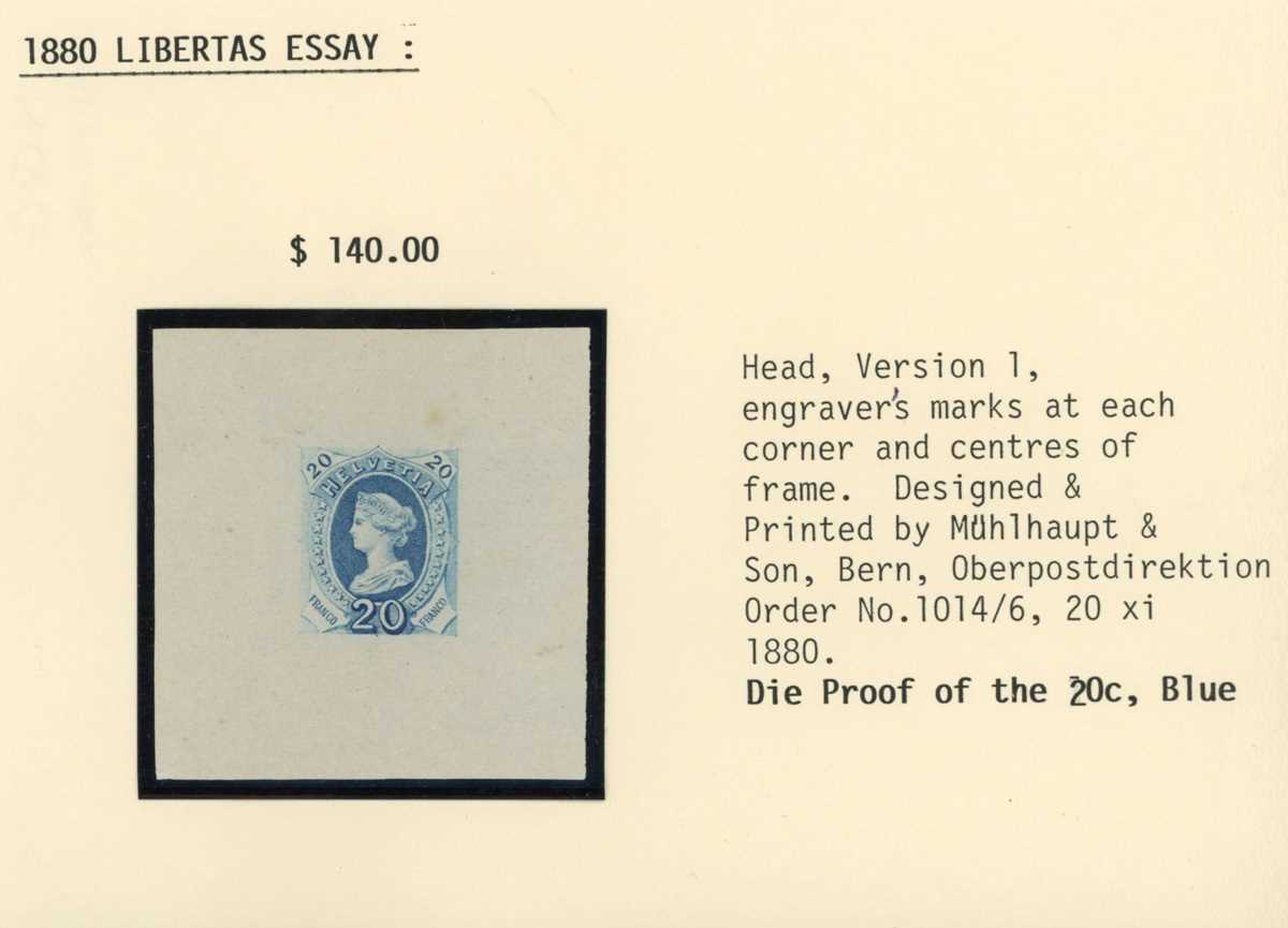 Switzerland 1880-1900 essays, colour trials, proofs mostly for 1882 Standing Helvetia stamp issue - Bild 2 aus 6