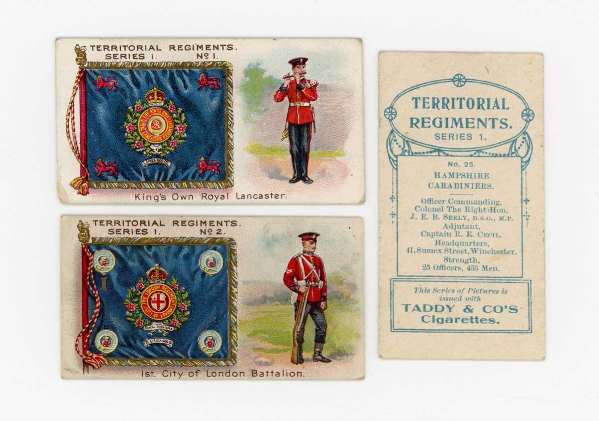 A set of 25 Taddy 'Territorial Regiments' cigarette cards circa 1908.