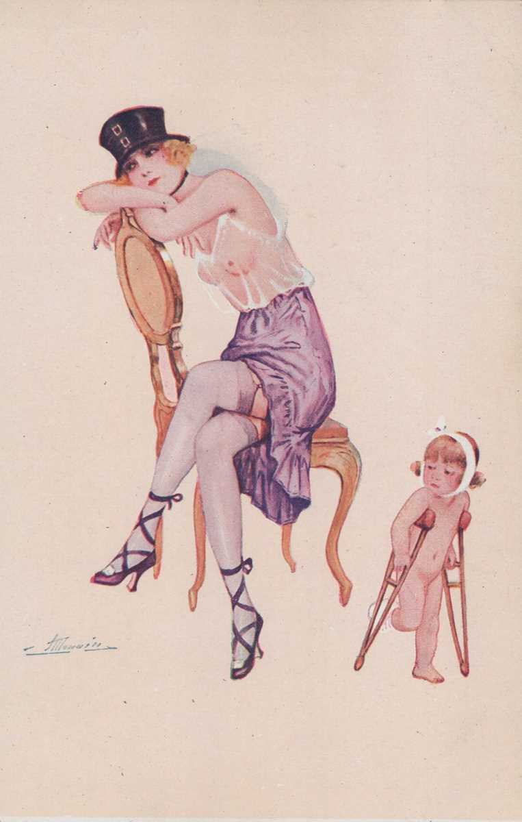 A group of nine colour postcards of glamour or risqué interest including postcards by Penot, Meunier - Bild 2 aus 9