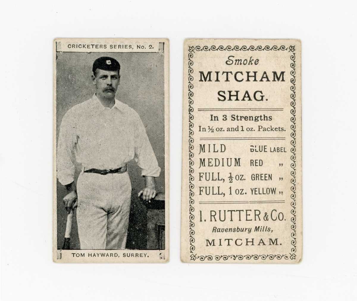 An album of cigarette and trade cards of sport interest, including 7 Rutter & Co ‘Cricketers