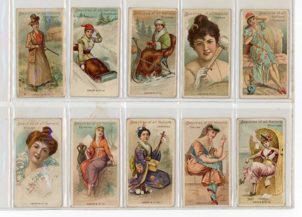 A collection of cigarette cards in three albums, including 15 Baker ‘Beauties of All Nations’, a set - Bild 5 aus 10