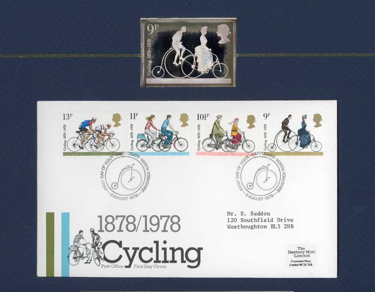 1978 Post Office commemorative stamp album, first day covers with six solid sterling silver stamp - Image 5 of 6