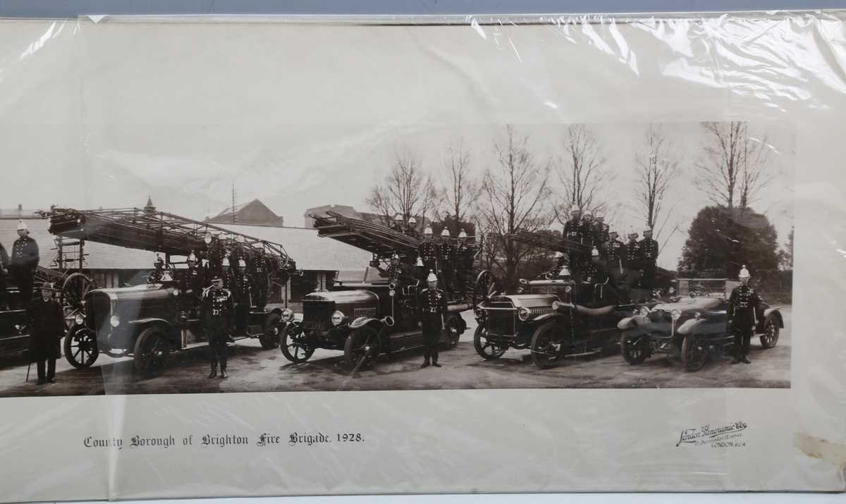 PHOTOGRAPH. A panoramic photographic print titled ‘County Borough of Brighton Fire Brigade 1928’ - Image 3 of 3