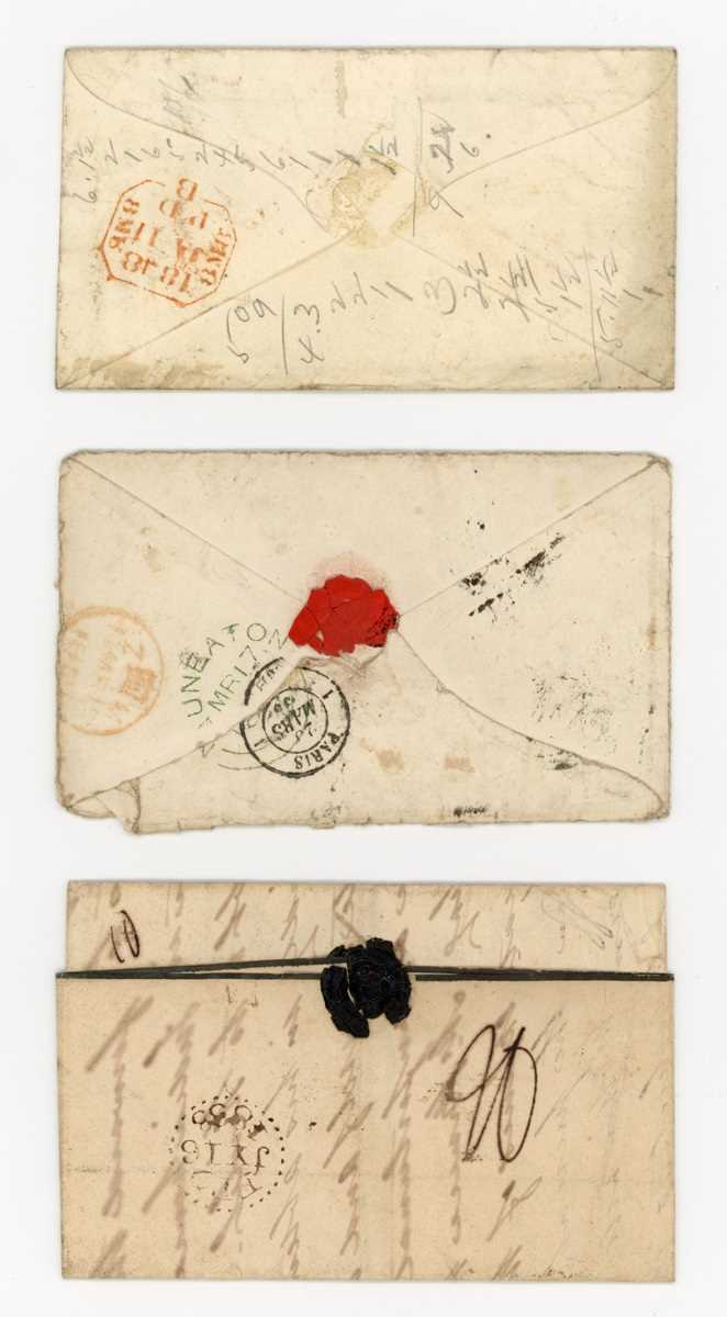 Great Britain postal history from pre stamp covers (8), 1841 1d red browns, 1d reds, postmarks, - Image 4 of 9