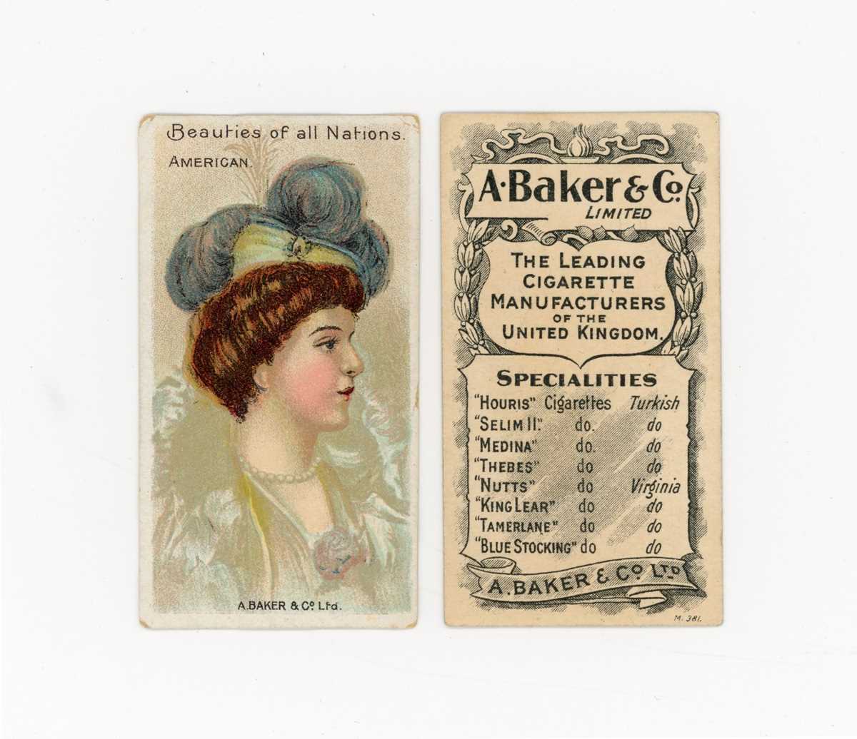Two albums of cigarette cards, all beauties or actors and actresses, including 19 Albert Baker ‘
