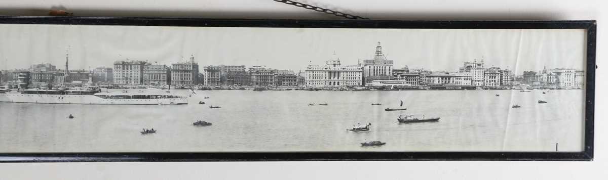 PHOTOGRAPHS. Two black and white photographs depicting panoramas of Shanghai harbour one titled ‘ - Image 9 of 9
