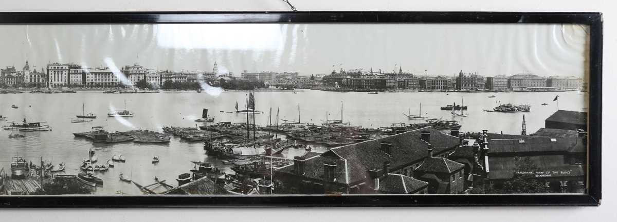 PHOTOGRAPHS. Two black and white photographs depicting panoramas of Shanghai harbour one titled ‘ - Image 5 of 9