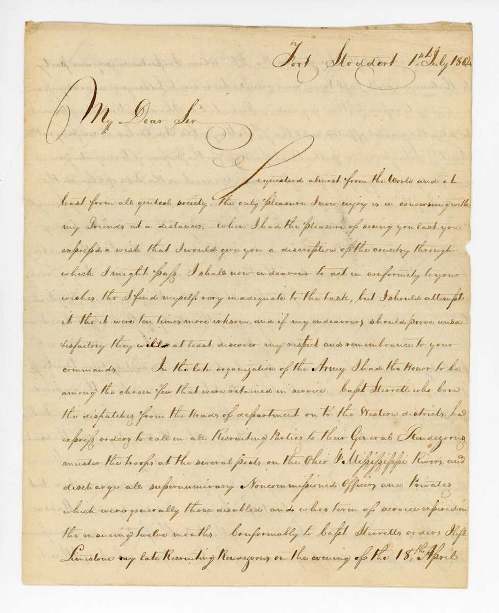 AMERICAN HISTORY. Two autographed letters signed (a.l.s.) by Lieut Henry R. Graham dated 1st July