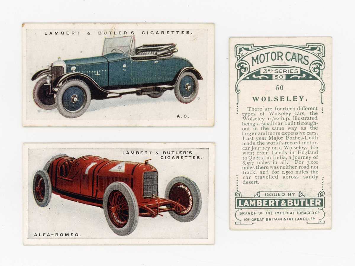A collection of Lambert & Butler cigarette cards in two albums, including a set of 25 ‘Aviation’,