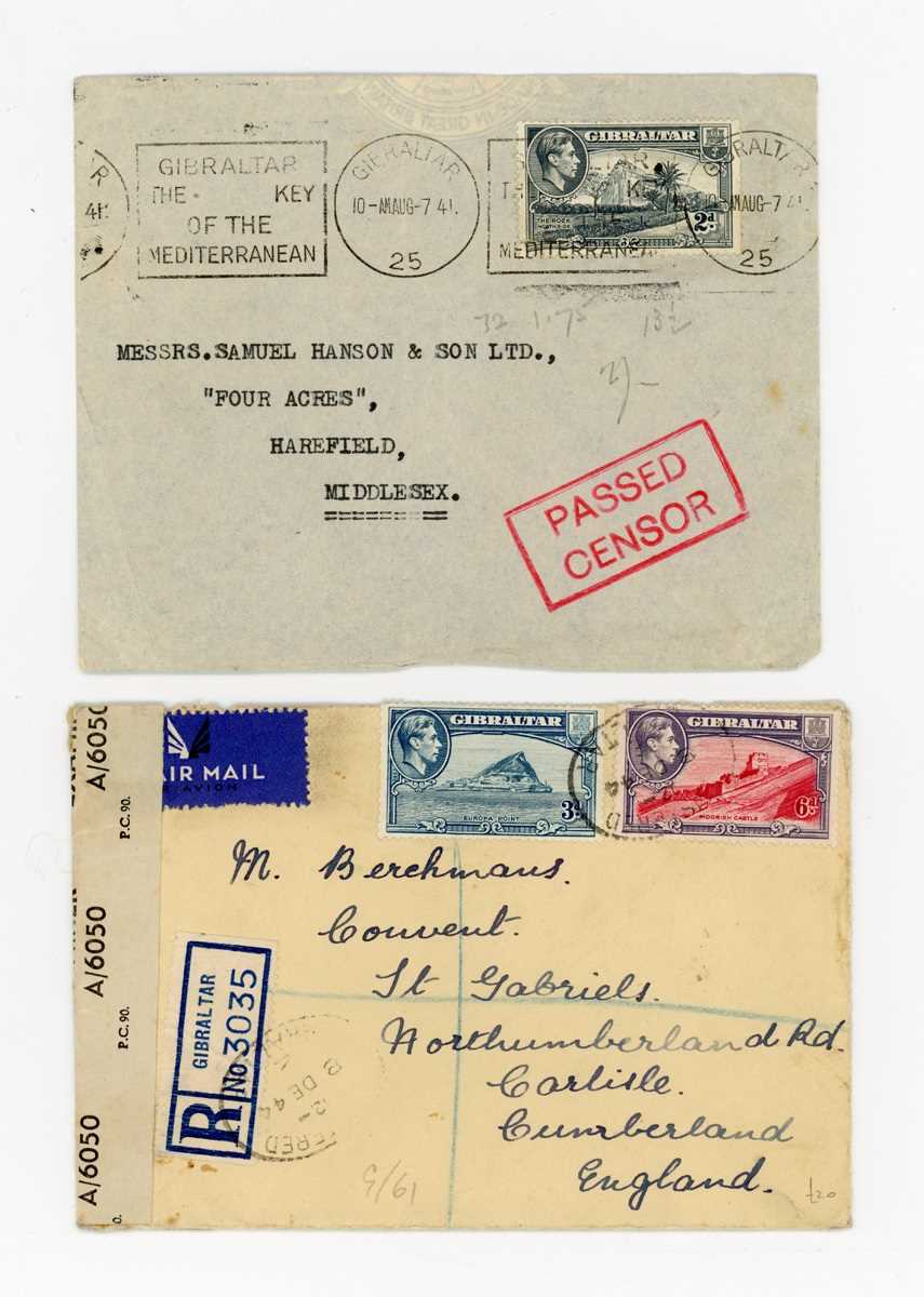 Gibraltar Second World War postal history with censor markings, field post offices, undercover mail, - Image 2 of 10