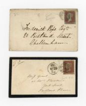 Great Britain postal history from pre stamp covers (8), 1841 1d red browns, 1d reds, postmarks,