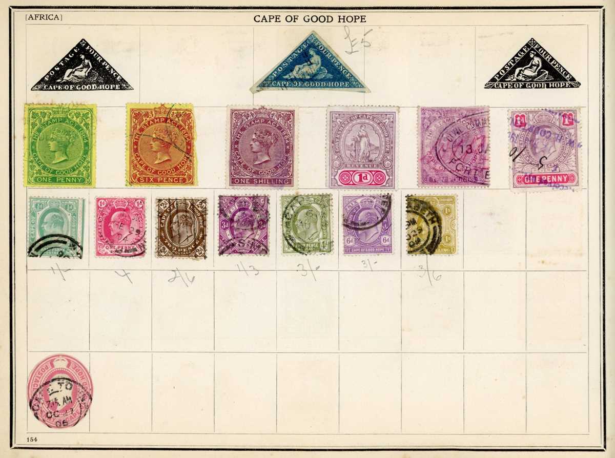 World stamps in early improved album with Great Britain with 1d reds, Edward VII ½d to one shilling, - Image 5 of 8