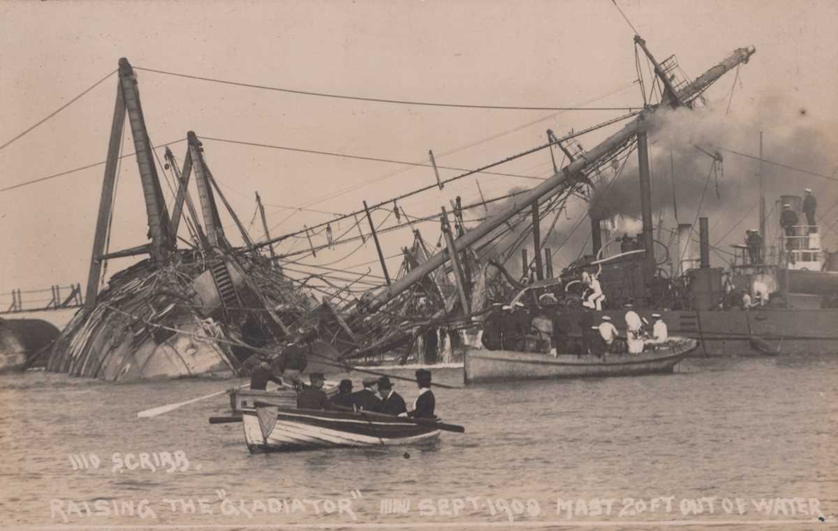 An album containing approximately 230 postcards of naval interest including portraits of ships and - Image 2 of 10