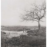 PHOTOGRAPH. A black and white photogravure by Peter Henry Emerson, known as ‘Leafless March, [