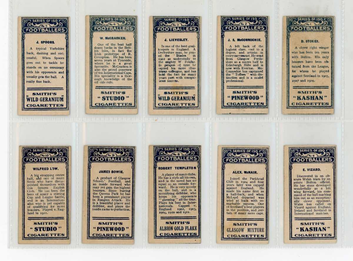 An album containing Smiths cigarette cards, including a part-set of 131 (of 150) ‘Footballers ( - Image 3 of 9