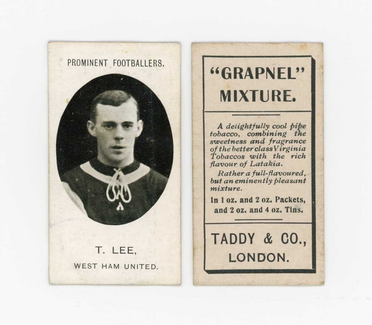 A group of 15 Taddy ‘Prominent Footballers’ cigarette cards circa 1907-1909, all West Ham players,