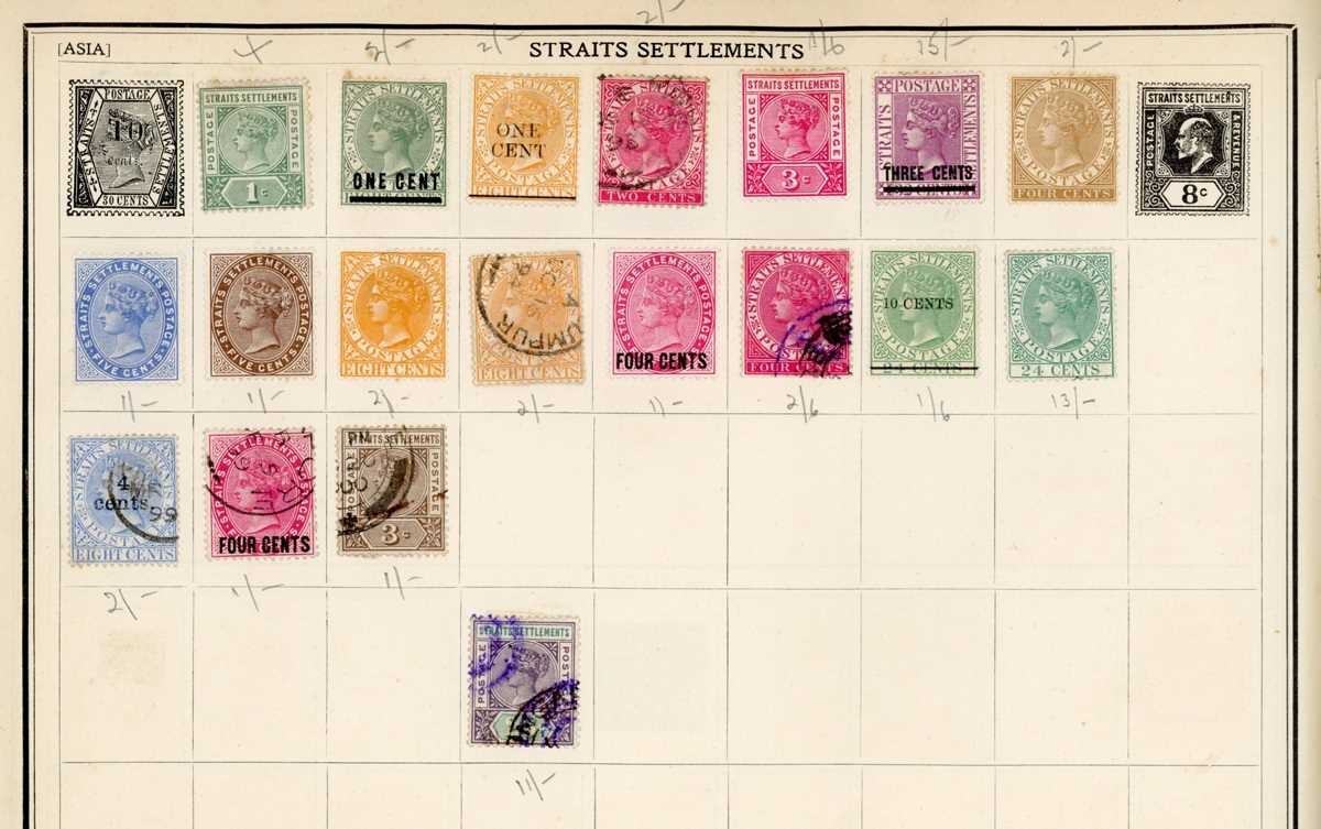 World stamps in early improved album with Great Britain with 1d reds, Edward VII ½d to one shilling, - Bild 4 aus 8