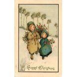 An album containing approximately 74 greetings postcards including Christmas, Easter and New Year