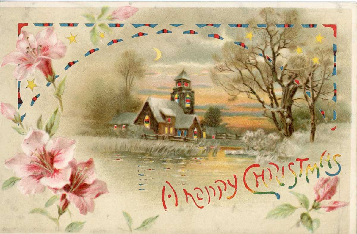 A group of 16 Christmas greetings postcards, comprising 8 hold-to-light postcards and 8 featuring - Bild 7 aus 7