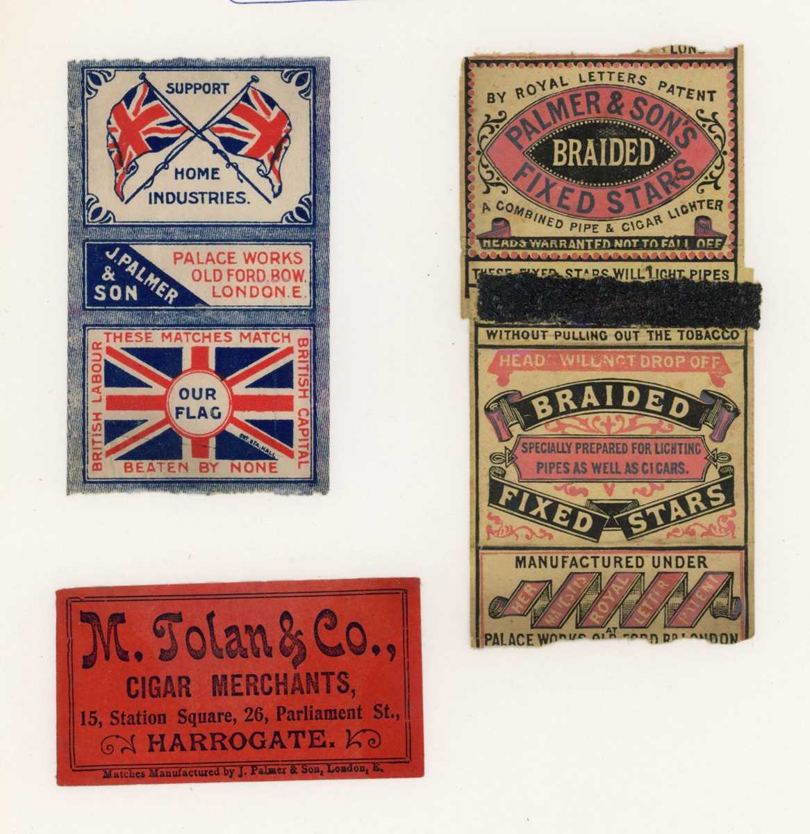 MATCHBOOKS. A collection of 48 mounted matchbook covers, including examples by Bryant and May, J.