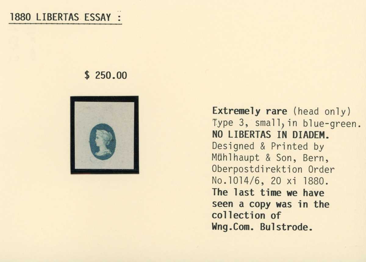 Switzerland 1880-1900 essays, colour trials, proofs mostly for 1882 Standing Helvetia stamp issue - Bild 3 aus 6