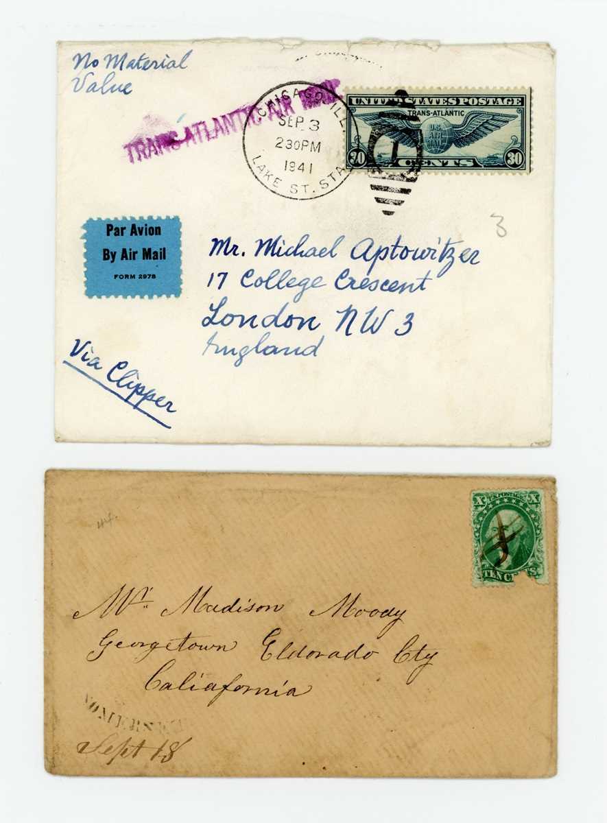 World postal history with much USA, including wartime, censors, airmails, Mexico pre stamp covers, - Bild 2 aus 5