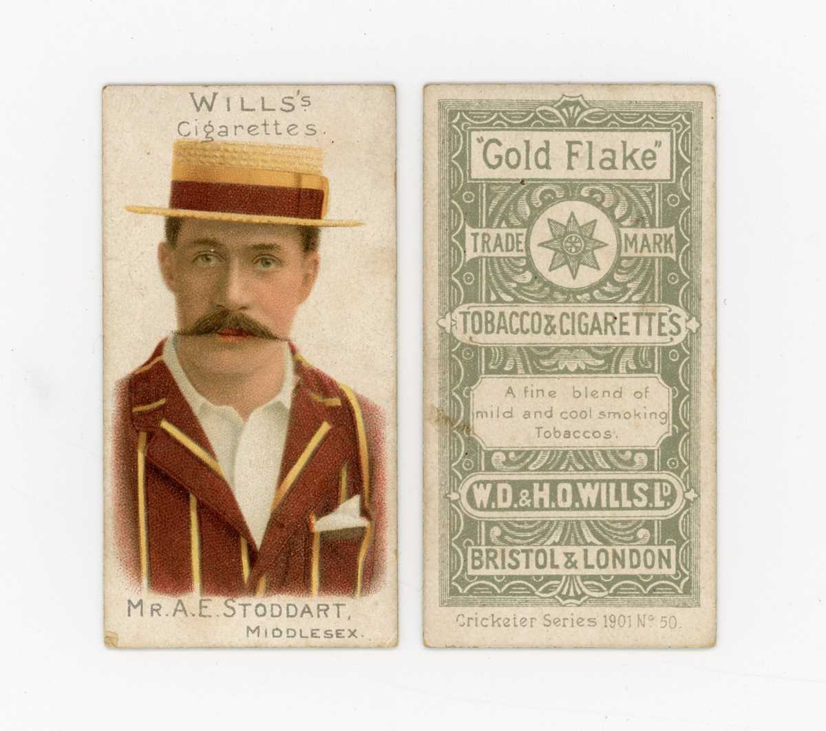 A set of 50 Wills 'Cricketers Series' cigarette cards circa 1901, together with 16 Wills ‘