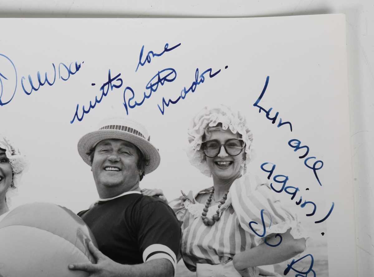 AUTOGRAPH. An autographed black and white oversized photograph signed and inscribed by Les Dawson, - Image 3 of 10