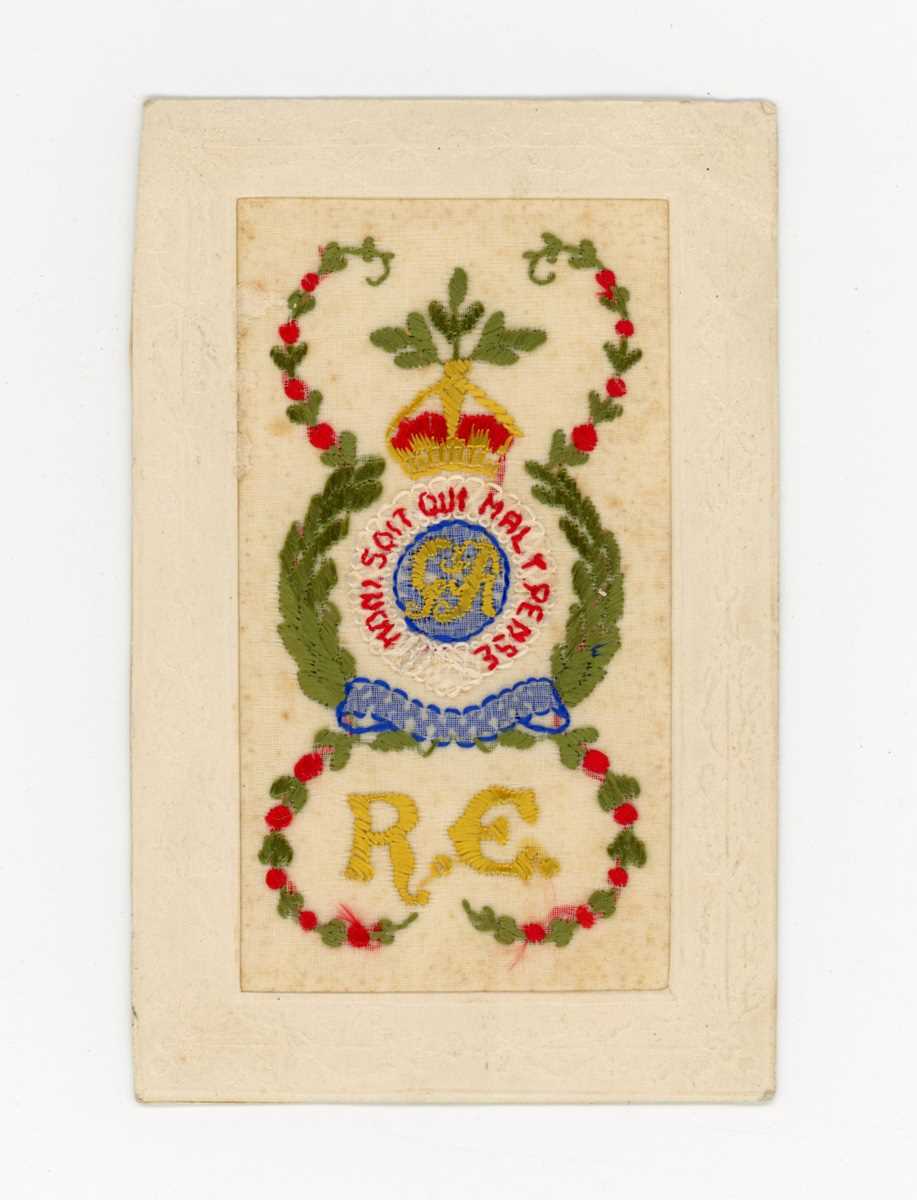 A group of nine First World War embroidered silk greetings postcards including five with - Image 8 of 10